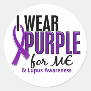 Ik Draag Paars voor me 10 lupus Ronde Sticker