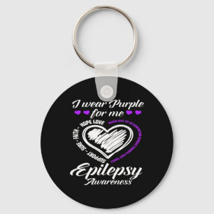Ik Draag Paars Voor Me Warrior Fighter Epilepsie B Sleutelhanger