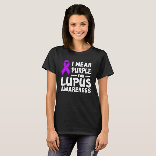 Ik Draag Paars voor mezelf Lupus Bewusters T-shirt (Voorkant volledig)