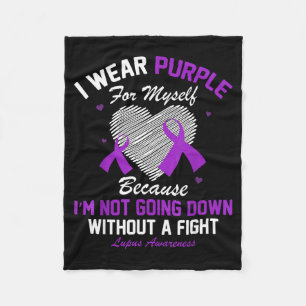 Ik draag paars voor mezelf Lupus bewustzijn Hart P Fleece Deken