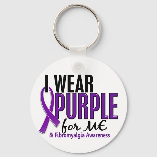 Ik Draag Paars voor mij 10 fibromyalgie Sleutelhanger (Voorkant)