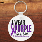 Ik Draag Paars voor mij 10 fibromyalgie Sleutelhanger (Voorkant)