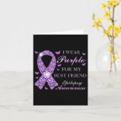 Ik Draag Paars voor mijn beste vriendenkring Epile Kaart (Gele Bloem)