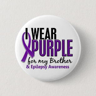 Ik Draag Paars voor mijn broer 10 epilepsie Ronde Button 5,7 Cm