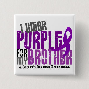 Ik Draag Paars voor mijn broer 6 de ziekte van Cro Vierkante Button 5,1 Cm