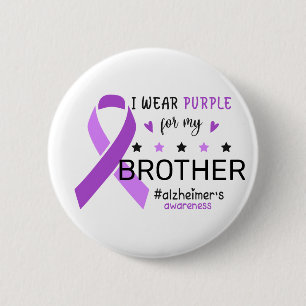 Ik Draag Paars Voor Mijn Broer Alzheimer Bewustzij Ronde Button 5,7 Cm