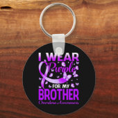 Ik Draag Paars voor mijn broer die zich bewust was Sleutelhanger (Voorkant)