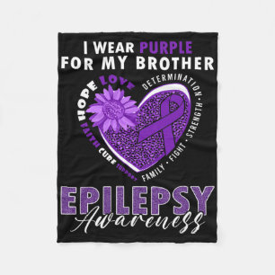 Ik draag paars voor mijn broer Epilepsie bewustzij Fleece Deken