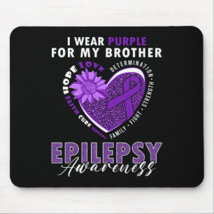 Ik draag paars voor mijn broer epilepsie bewustzij muismat