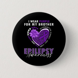 Ik draag paars voor mijn broer Epilepsie bewustzij Ronde Button 5,7 Cm