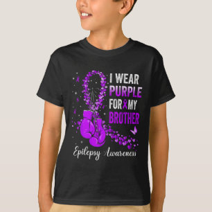 Ik Draag Paars voor mijn Broer Epilepsy Bewustmaki T-shirt