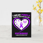 Ik Draag Paars voor mijn broer in de wet overdosis Kaart (Gele Bloem)