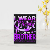 Ik draag paars voor mijn broer Overdosis bewustzij Kaart (Gele Bloem)