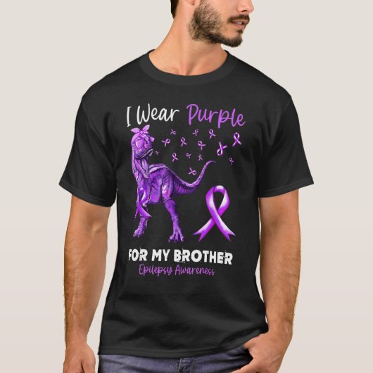 Ik Draag Paars voor mijn broerige Epilepsy Bewusth T-shirt (Voorkant)