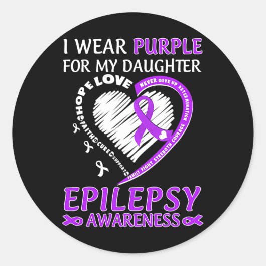 Ik Draag Paars voor mijn deutopsie Ronde Sticker (Voorkant)