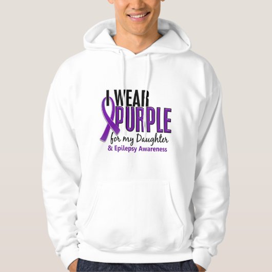 Ik Draag Paars voor mijn dochter 10 epilepsie Hoodie (Voorkant)