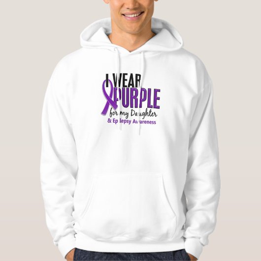 Ik Draag Paars voor mijn dochter 10 epilepsie Hoodie (Voorkant)