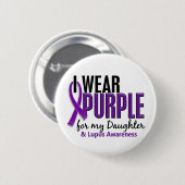 Ik Draag Paars voor mijn dochter 10 lupus Ronde Button 5,7 Cm (Voorkant /achterkant)
