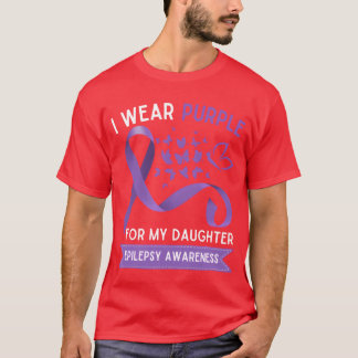 Ik draag paars voor mijn dochter epilepsie meisje t-shirt