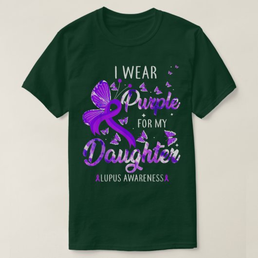 Ik Draag Paars voor mijn dochter Lupus Awareness B T-shirt (Design voorkant)