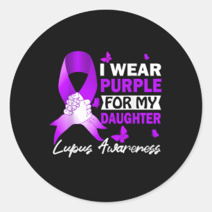 Ik Draag Paars voor mijn dochter Lupus Bewustheid Ronde Sticker