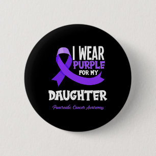 Ik Draag Paars voor mijn dochter Pancreatic Cancer Ronde Button 5,7 Cm