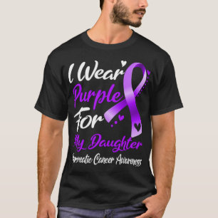 Ik Draag Paars voor mijn dochter Pancreatic Cancer T-shirt