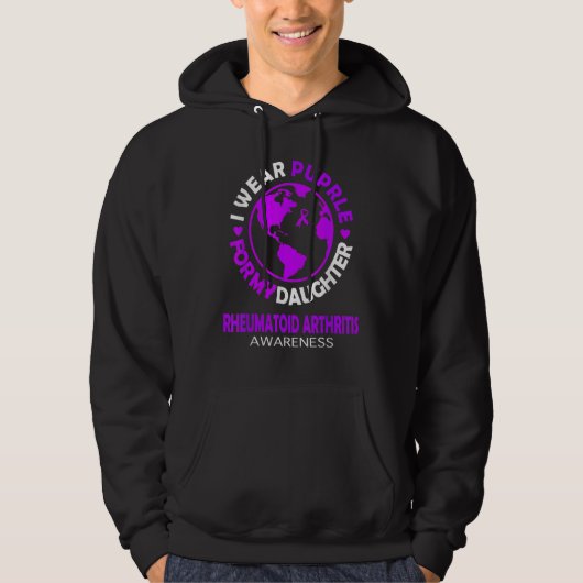 Ik draag PAARS voor mijn DOCHTER RHEUMATOID ARTHRI Hoodie (Voorkant)