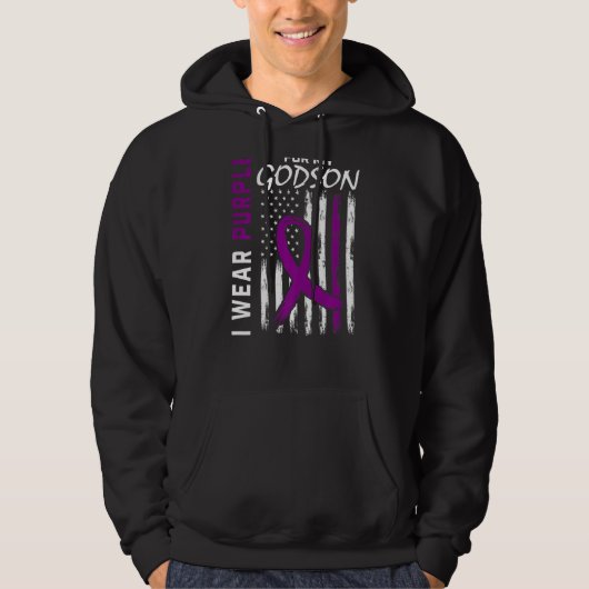 Ik Draag Paars voor mijn godson Epilepsy Bewustmak Hoodie (Voorkant)
