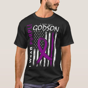 Ik Draag Paars voor mijn godson Epilepsy Bewustmak T-shirt