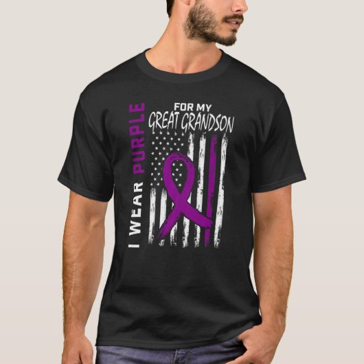 Ik Draag Paars voor mijn grootzoon Epilepsy Aware T-shirt (Voorkant)