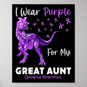 Ik Draag Paars voor mijn grote tante Epilepsy Bewu Poster