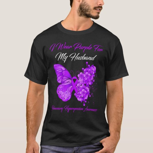 Ik Draag Paars voor mijn Husband pulmonale hyperye T-shirt (Voorkant)