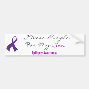Ik Draag Paars voor mijn jeugdige Epilepsy Bewusth Bumpersticker