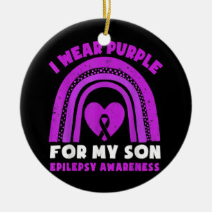Ik Draag Paars voor mijn jeugdige Epilepsy Bewusth Keramisch Ornament