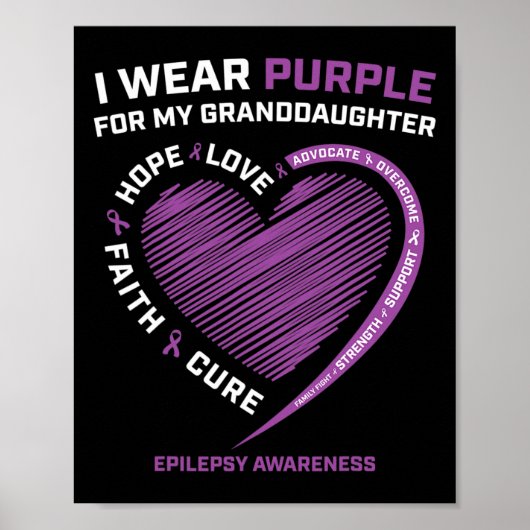 Ik Draag Paars voor mijn kleindochter Epilepsy Awa Poster (Voorkant)