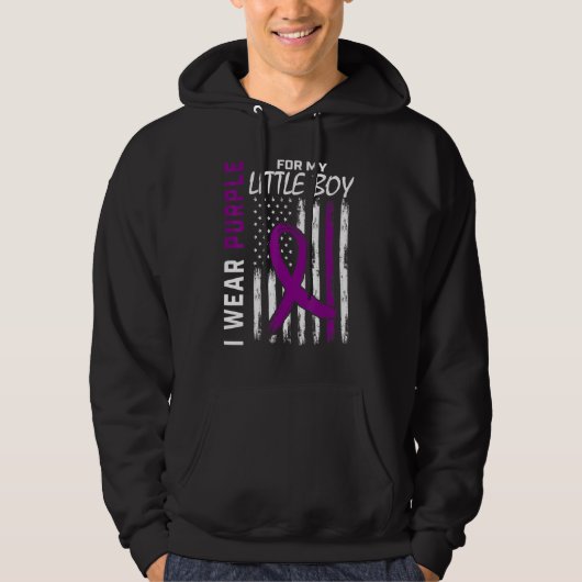 Ik Draag Paars voor mijn kleine jongen Epilepsy AW Hoodie (Voorkant)