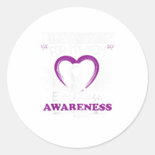 Ik draag paars voor mijn mama Epilepsy AWare Ronde Sticker
