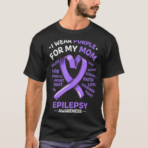 Ik Draag Paars voor mijn mama Epilepsy Bewust Ribb T-shirt