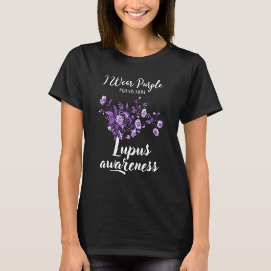 Ik Draag Paars voor mijn mama Lupus Awareness Butt T-shirt (Voorkant)