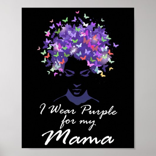 Ik Draag Paars Voor Mijn Mama Moeder Ondersteuning Poster (Voorkant)