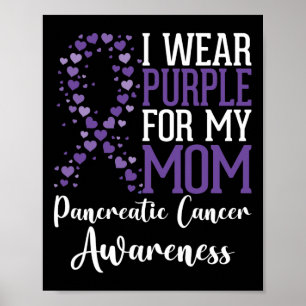 Ik draag Paars voor mijn mama Pancreatic Cancer Aw Poster