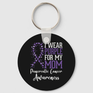 Ik draag Paars voor mijn mama Pancreatic Cancer Aw Sleutelhanger
