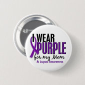 Ik Draag Paars voor mijn moeder 10 lupus Ronde Button 5,7 Cm (Voorkant /achterkant)