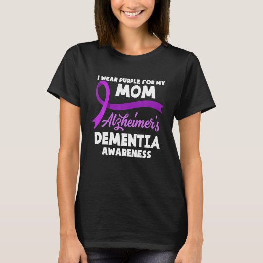 Ik Draag Paars voor mijn moeder Alzheimer's dement T-shirt (Voorkant)