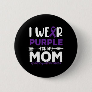 Ik Draag Paars Voor Mijn Moeder Epilepsie Bewustzi Ronde Button 5,7 Cm