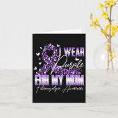 Ik Draag Paars voor mijn moeder Fibromyalgia Aware Kaart (Gele Bloem)