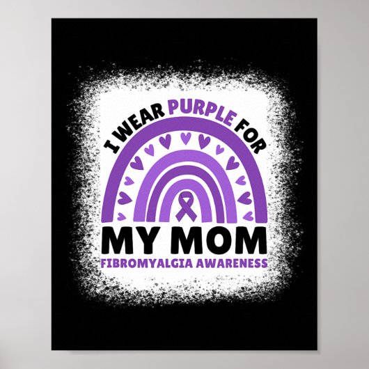 Ik Draag Paars voor mijn moeder Fibromyalgia Aware Poster (Voorkant)