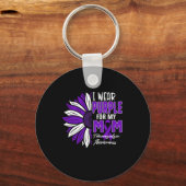 Ik Draag Paars voor mijn moeder Fibromyalgia Aware Sleutelhanger (Voorkant)