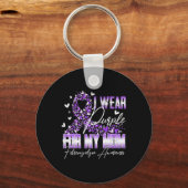 Ik Draag Paars voor mijn moeder Fibromyalgia Aware Sleutelhanger (Voorkant)